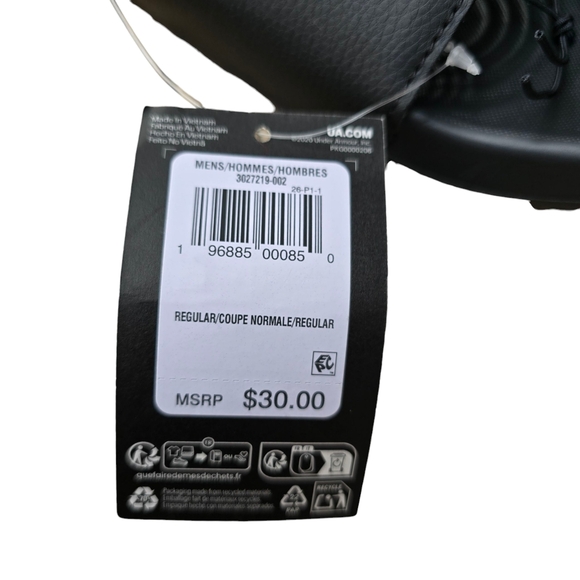 NWT Under Armour Ignite Select Slides, Black/Ultimate Black, Size 14 - Picture 5 of 6